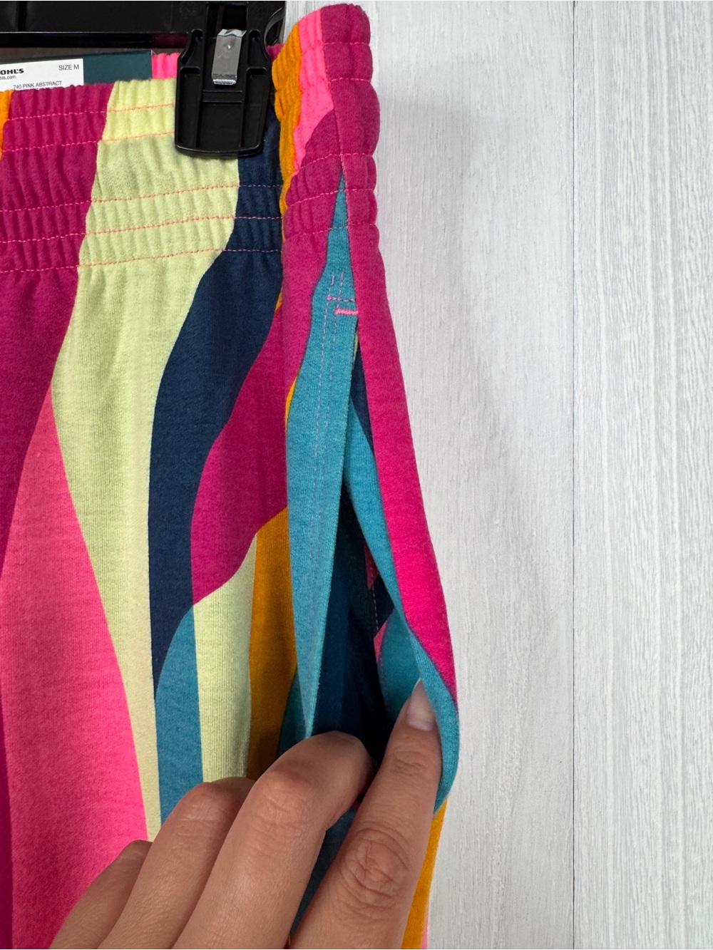 Tek Gear Multicolor Wide-Leg High Rise Drawstring Pants - Picture 3 of 7